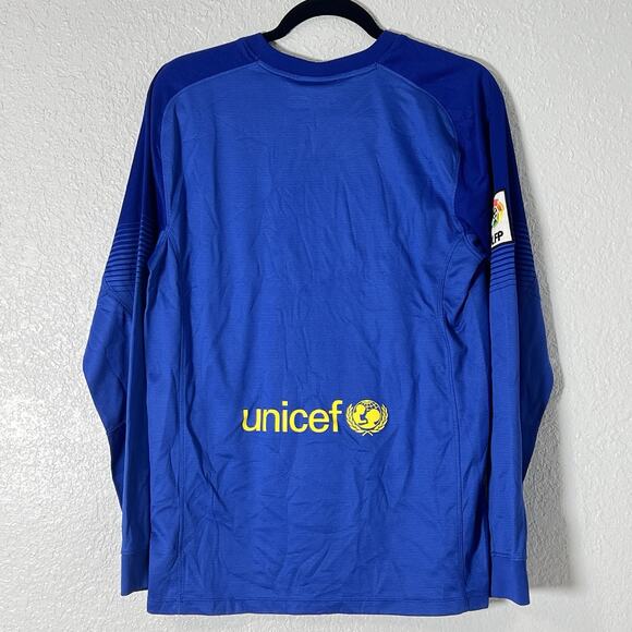 Barcelona FC Nike 2013-2014 Blue Goalkeeper Soccer Jersey Men’s Medium - Picture 2 of 10